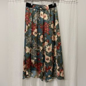 Zara floral midi skirt